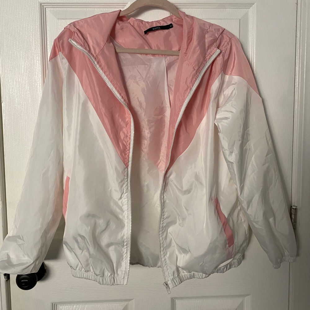 Pink & white wind breaker